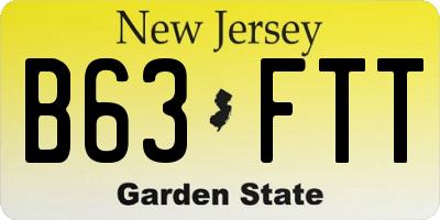NJ license plate B63FTT