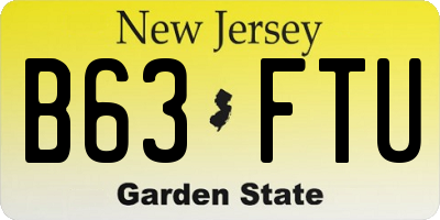 NJ license plate B63FTU