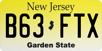 NJ license plate B63FTX