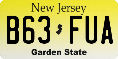 NJ license plate B63FUA