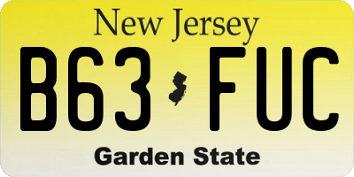 NJ license plate B63FUC