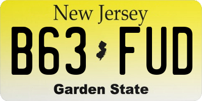 NJ license plate B63FUD