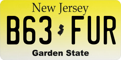 NJ license plate B63FUR