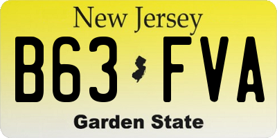 NJ license plate B63FVA