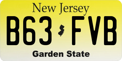 NJ license plate B63FVB