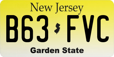 NJ license plate B63FVC