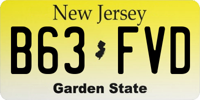 NJ license plate B63FVD