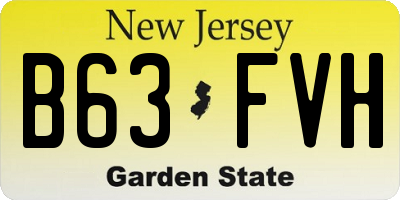 NJ license plate B63FVH