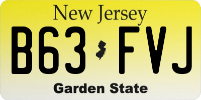 NJ license plate B63FVJ