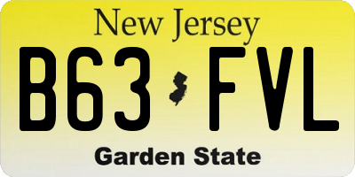 NJ license plate B63FVL