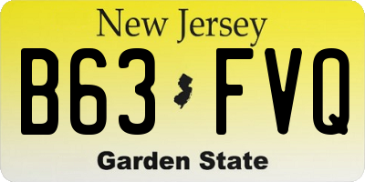 NJ license plate B63FVQ