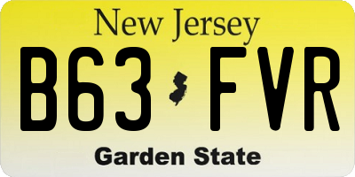 NJ license plate B63FVR