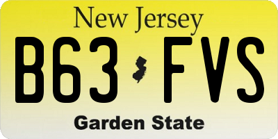 NJ license plate B63FVS
