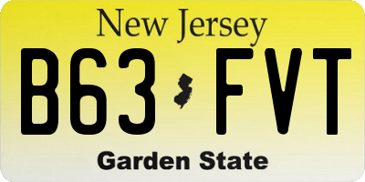 NJ license plate B63FVT