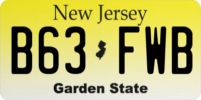 NJ license plate B63FWB