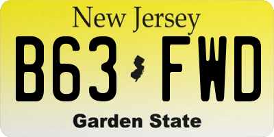NJ license plate B63FWD