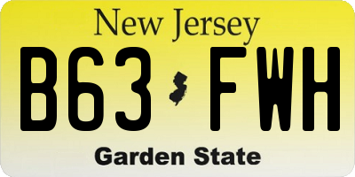NJ license plate B63FWH