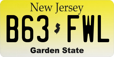 NJ license plate B63FWL