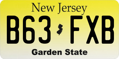 NJ license plate B63FXB