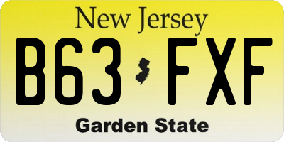 NJ license plate B63FXF