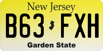 NJ license plate B63FXH