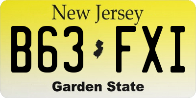 NJ license plate B63FXI