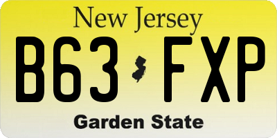 NJ license plate B63FXP