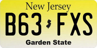NJ license plate B63FXS