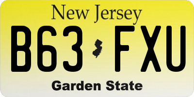 NJ license plate B63FXU