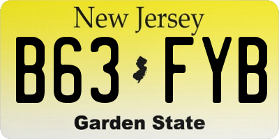 NJ license plate B63FYB