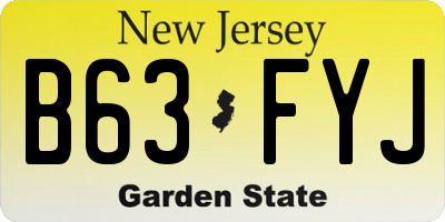 NJ license plate B63FYJ