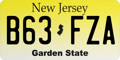 NJ license plate B63FZA