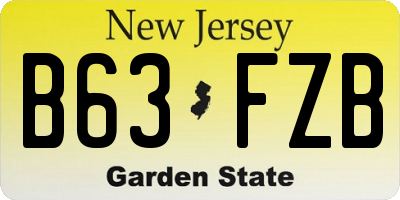 NJ license plate B63FZB