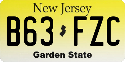 NJ license plate B63FZC