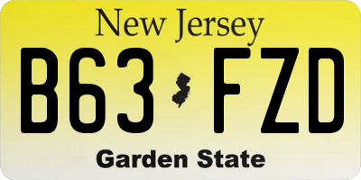NJ license plate B63FZD