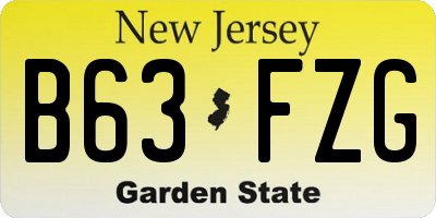 NJ license plate B63FZG