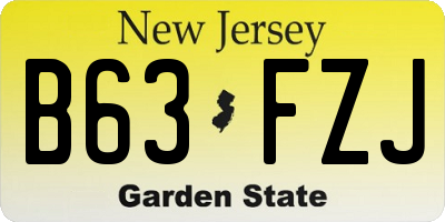 NJ license plate B63FZJ