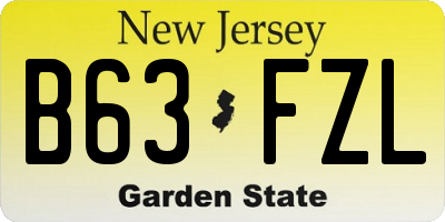 NJ license plate B63FZL