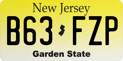 NJ license plate B63FZP