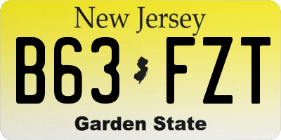 NJ license plate B63FZT