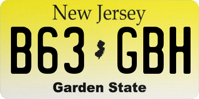 NJ license plate B63GBH