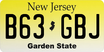 NJ license plate B63GBJ