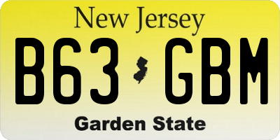 NJ license plate B63GBM