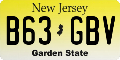 NJ license plate B63GBV