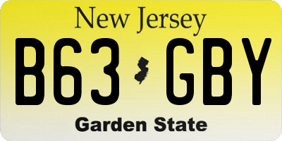 NJ license plate B63GBY