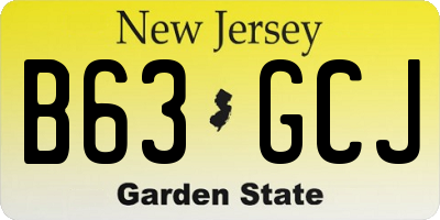 NJ license plate B63GCJ
