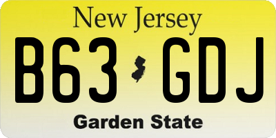 NJ license plate B63GDJ