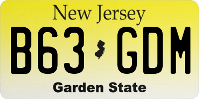 NJ license plate B63GDM