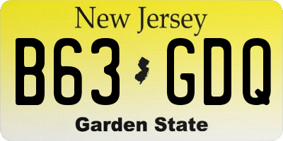NJ license plate B63GDQ