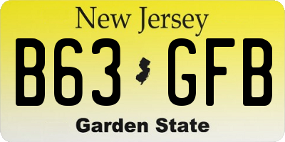 NJ license plate B63GFB